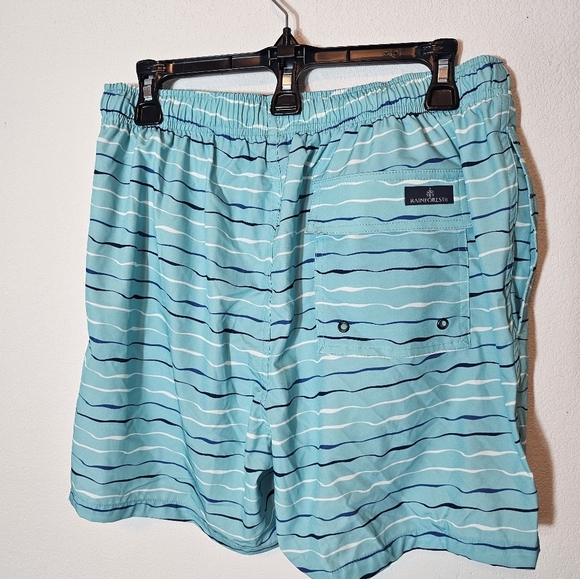 Rainforest Blue Striped Swim Trunks Men's Size Small NWT - Picture 5 of 10